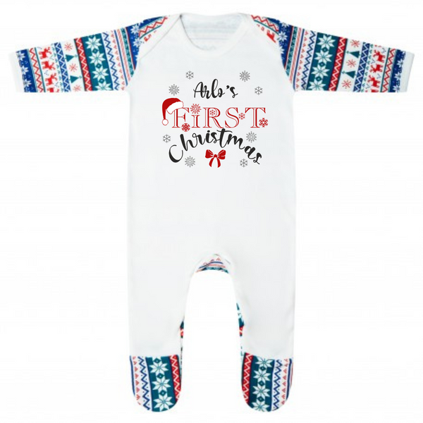 First Christmas Personalised Baby grow