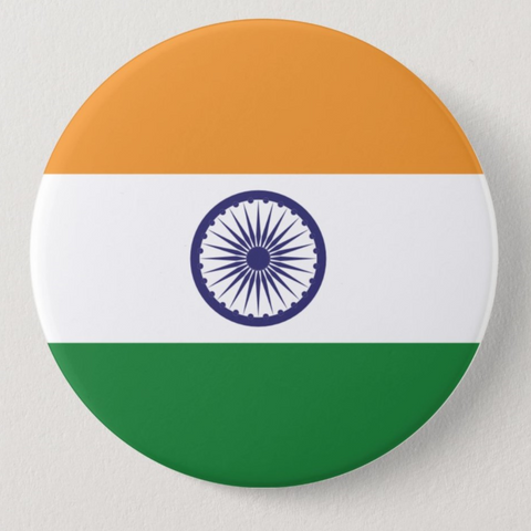 India Flag Button Pin Badge