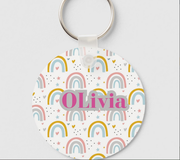 Personalised Rainbow Keychain