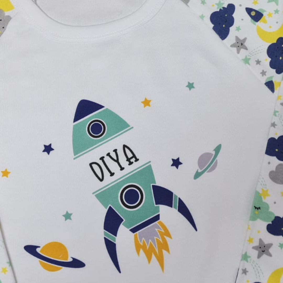Personalised Pastel Space Birthday Pyjamas