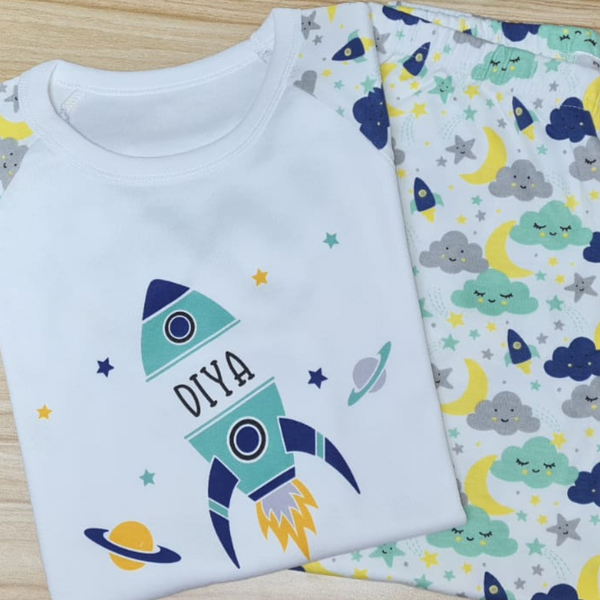 Personalised Pastel Space Birthday Pyjamas