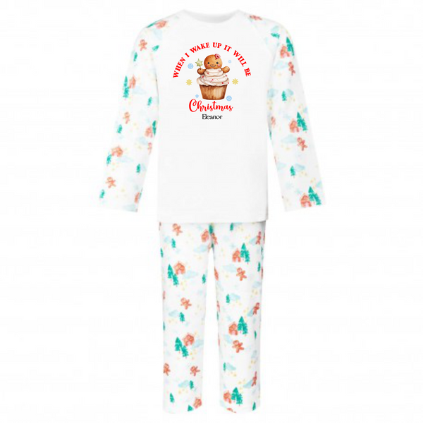 When I Wake Up, It Will Be Christmas Personalised Baby Grow and Pyjamas - Ginger Bread