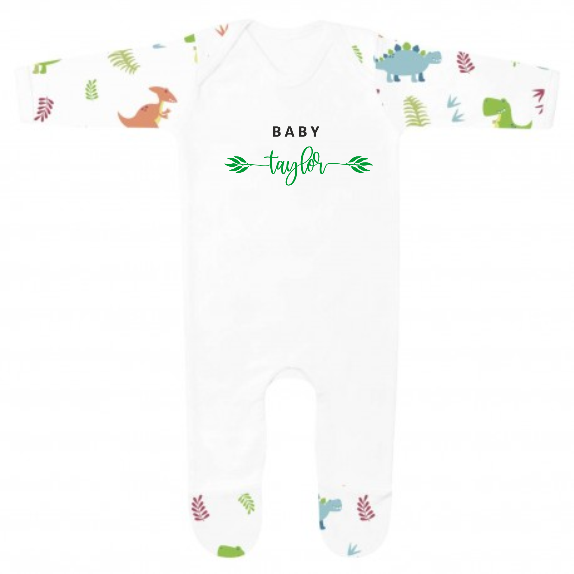 Personalised Last name Homecoming Baby Boy Outfit - Dino