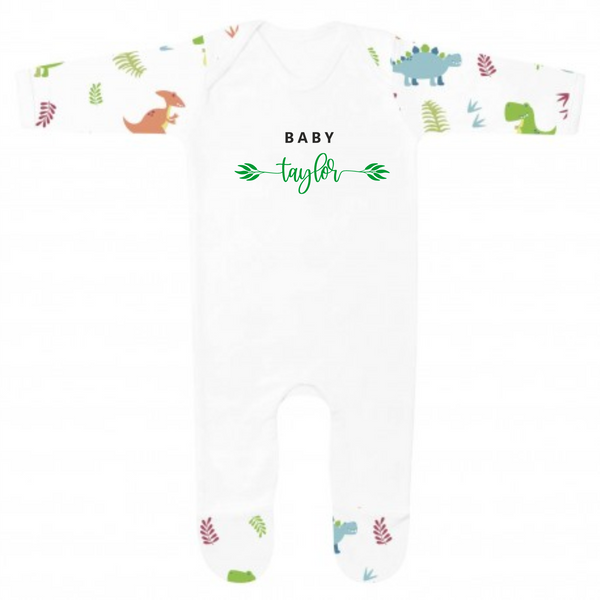 Personalised Last name Homecoming Baby Boy Outfit - Dino