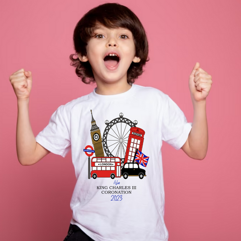 Personalised London Theme Coronation T-Shirt