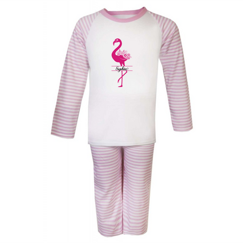 Personalised Flamingo Girls Birthday Pyjamas