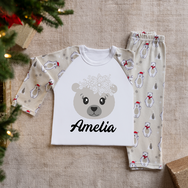 Polar Bear Girls Christmas pyjamas