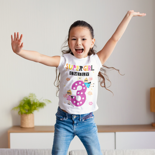 Superhero Girl Birthday T-Shirt