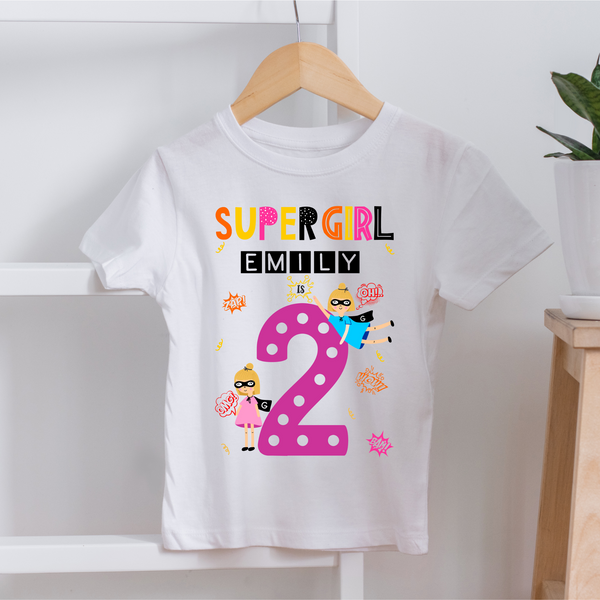 Superhero Girl Birthday T-Shirt