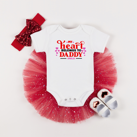 My Heart Belongs To Daddy Girl Baby Grow