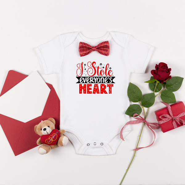 I stole everyone's heart Valentines Baby grow
