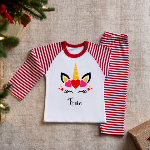 Magical Unicorn Girls Valentines Pyjamas