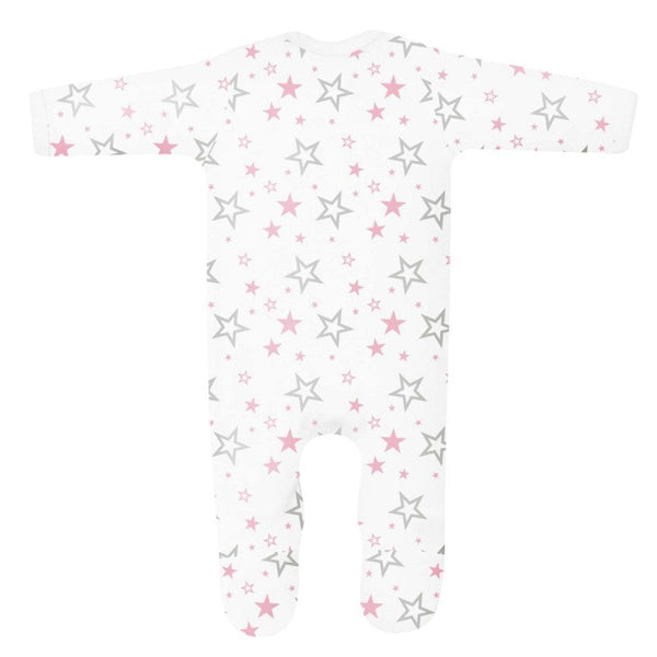 Hello Grandma Baby Girl Romper suit - Pink Star