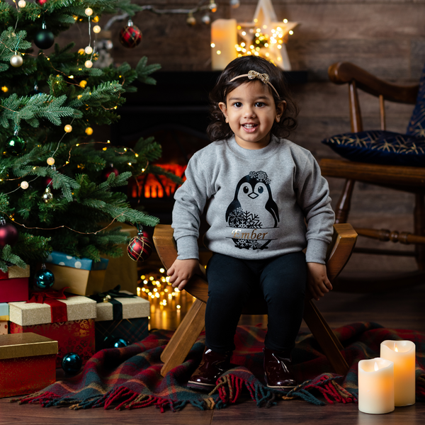 Personalised Festive Penguin Christmas Jumper