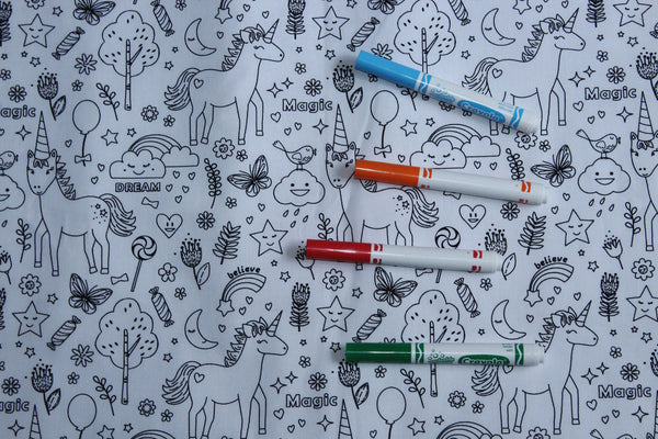 Unicorn Colour In Tablecloth