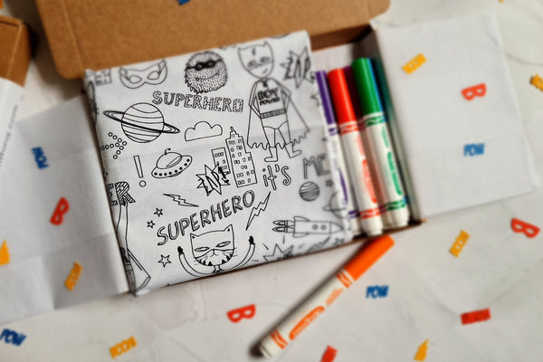 Kids Superhero Colouring Tablecloth