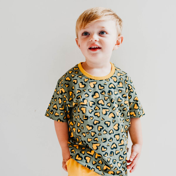 Heart Print Kids Organic Cotton Tee