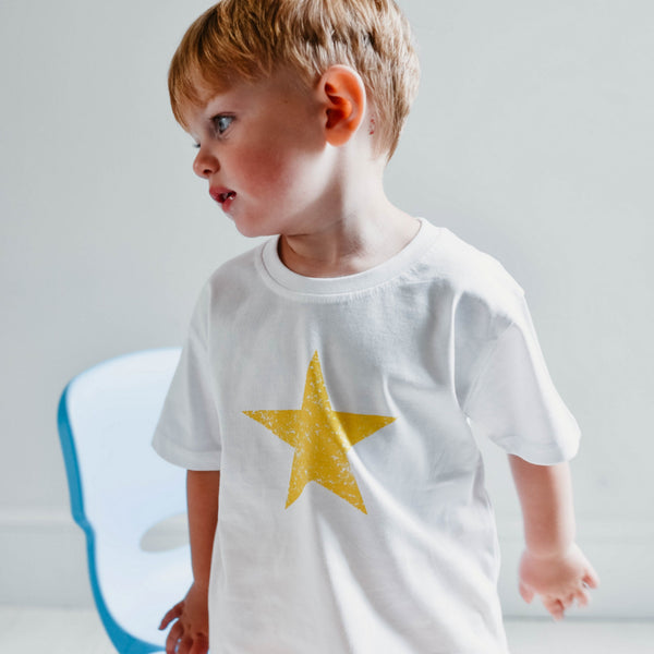 Yellow Star T-Shirts For Kids
