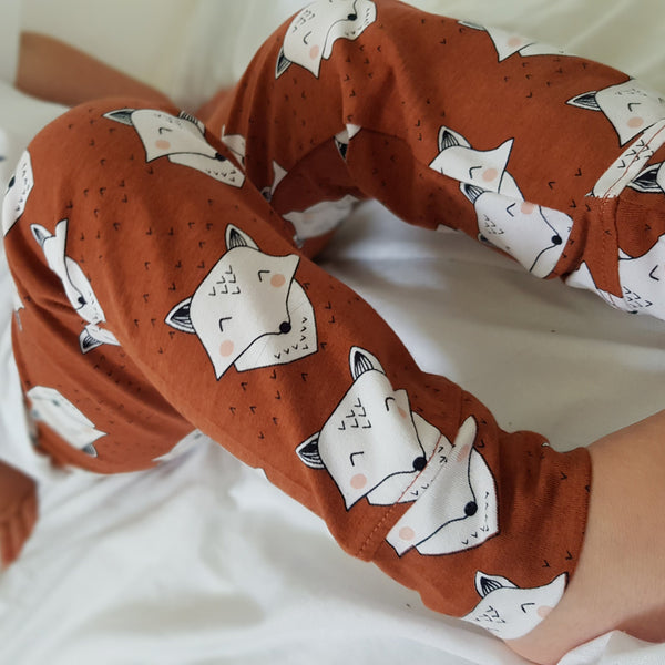 Organic Cotton Fox Baby or Toddler Girl Leggings