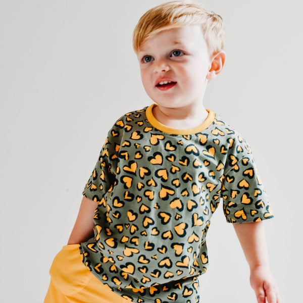 Heart Print Kids Organic Cotton Tee