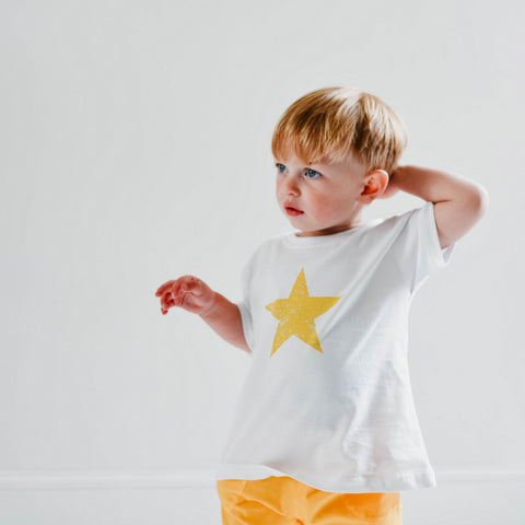 Yellow Star T-Shirts For Kids