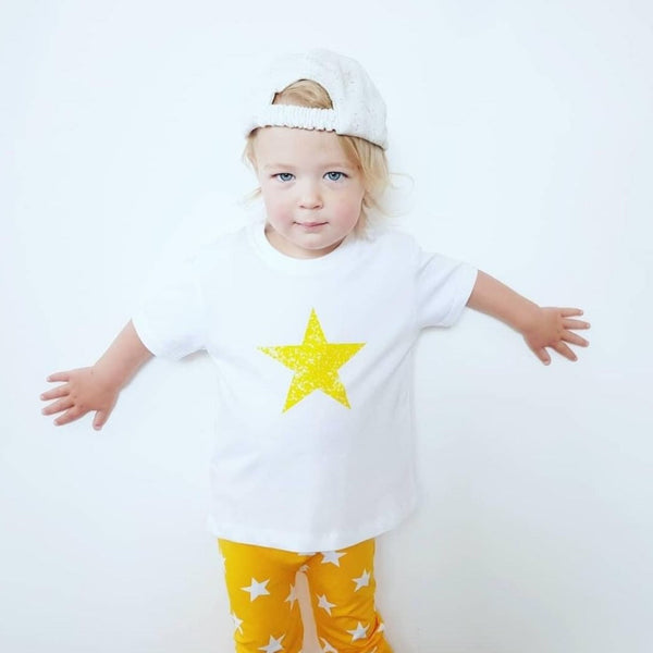 Yellow Star T-Shirts For Kids