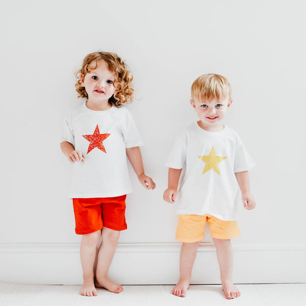 Yellow Star T-Shirts For Kids