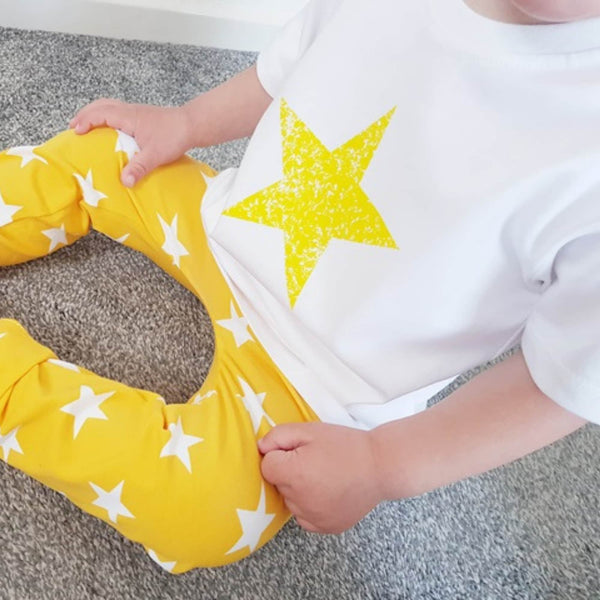 Yellow Star T-Shirts For Kids