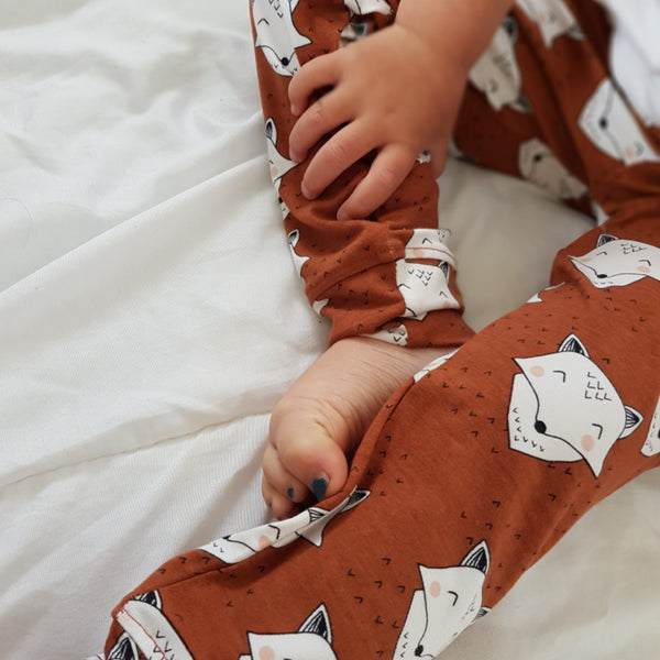 Organic Cotton Fox Baby or Toddler Girl Leggings