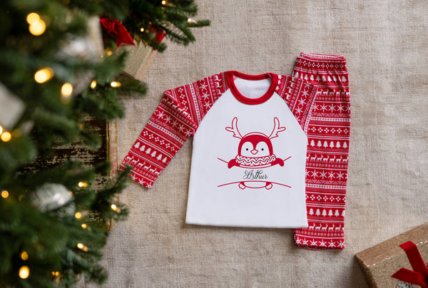Personalised Penguin Christmas Pyjamas For Kids