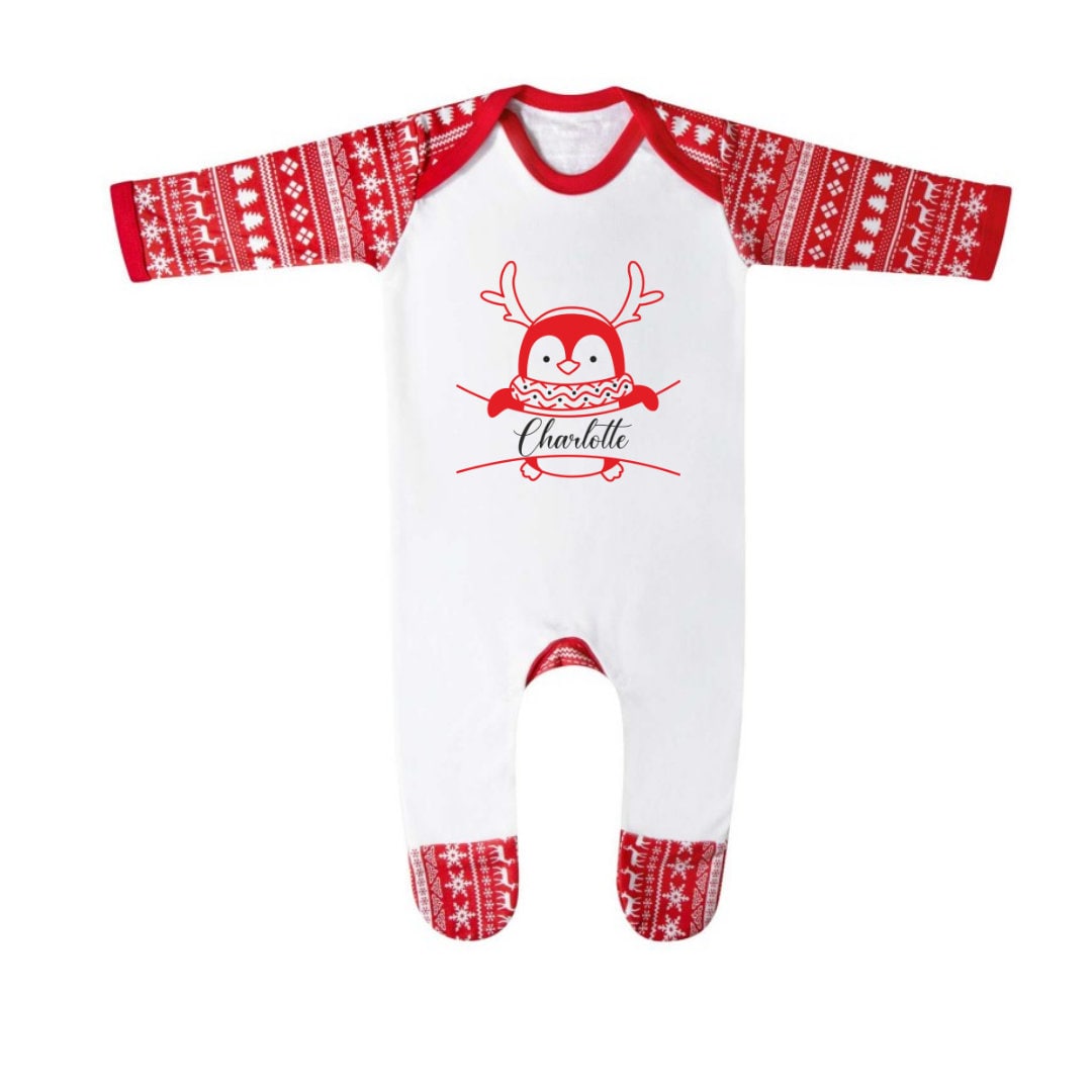 Personalised Penguin Christmas Pyjamas For Kids
