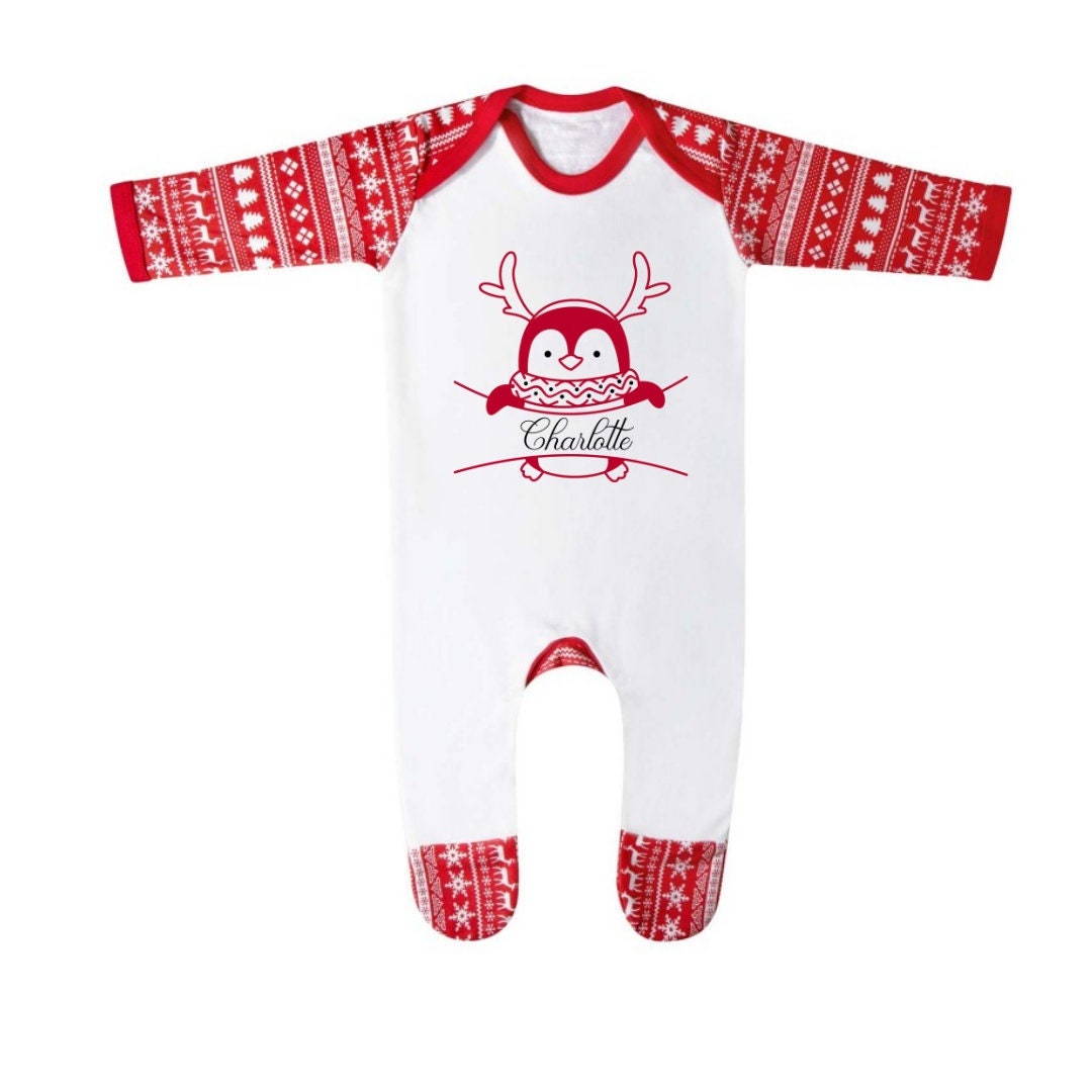 Baby's Penguin Christmas Rompersuit
