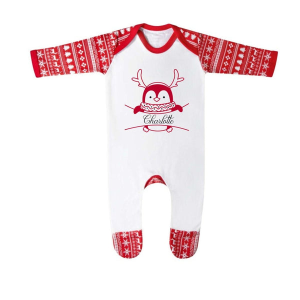 Baby's Penguin Christmas Rompersuit