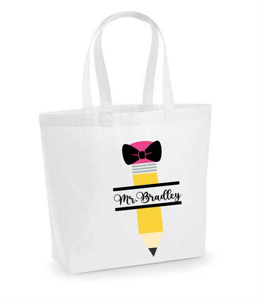 Personalised male teacher tote bag