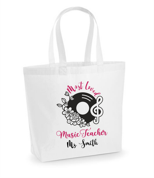 Personalised Music Teacher tote bag
